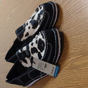 🐄❤️NWT Ariat Cruisers Women's Cow Print Black & White Slip-On Shoes sz 10 B🐄❤️